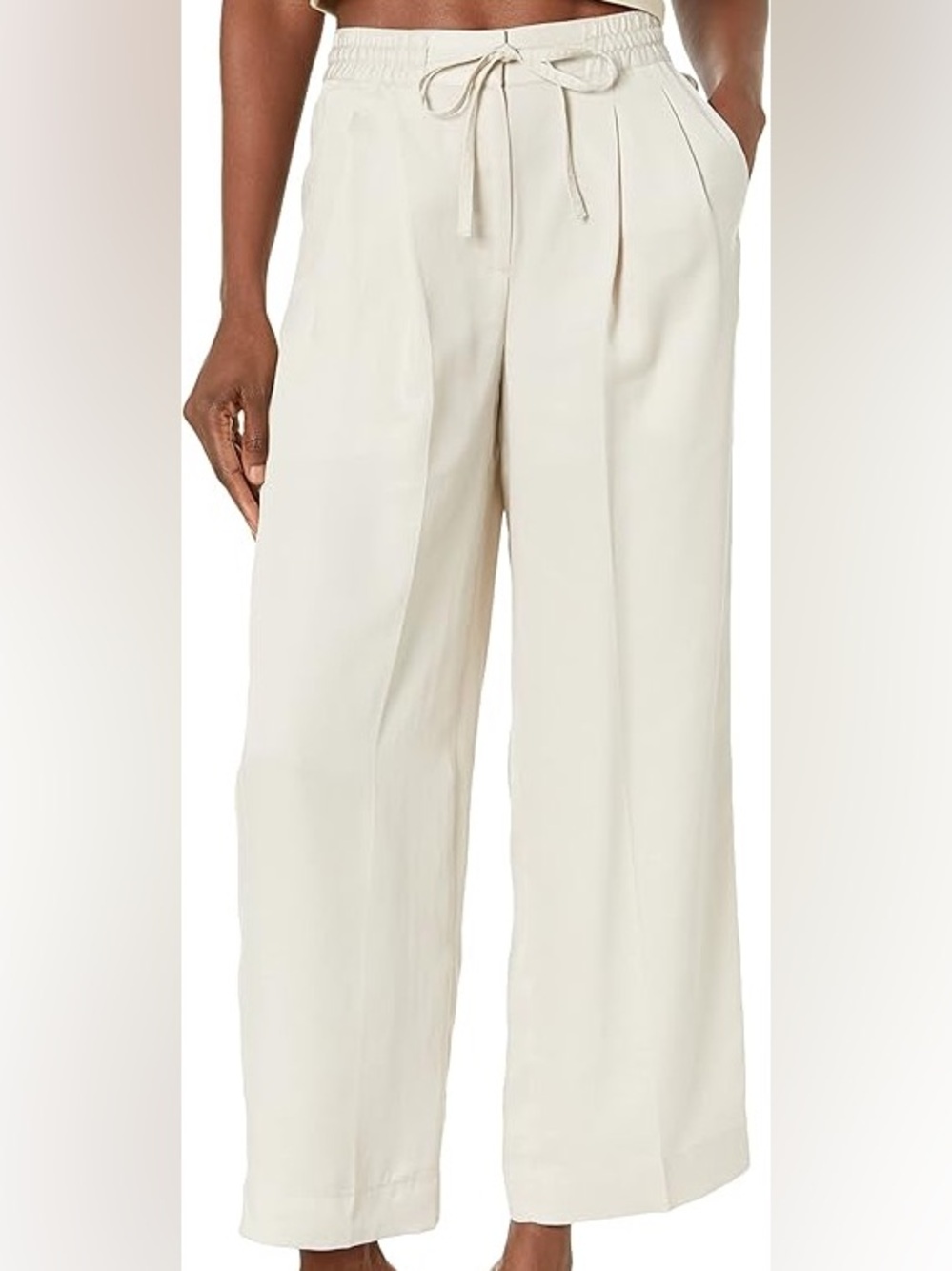 Club monaco Wide-Leg Cream Women's Pants trousers